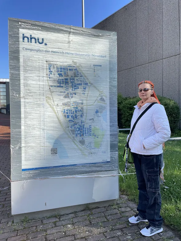 Privates Foto am Campusplan der Heinrich-Heine-Universität Düsseldorf am 26. April 2025