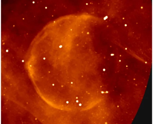 MeerKAT-Detail eines nahezu kugelfürmigen Supernova-Überrests